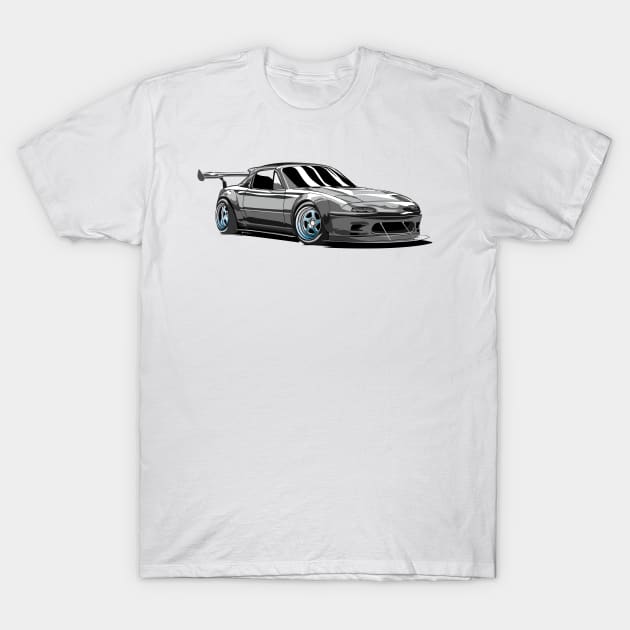 Miata Mazda Mx5 illustration graphics T-Shirt by ASAKDESIGNS